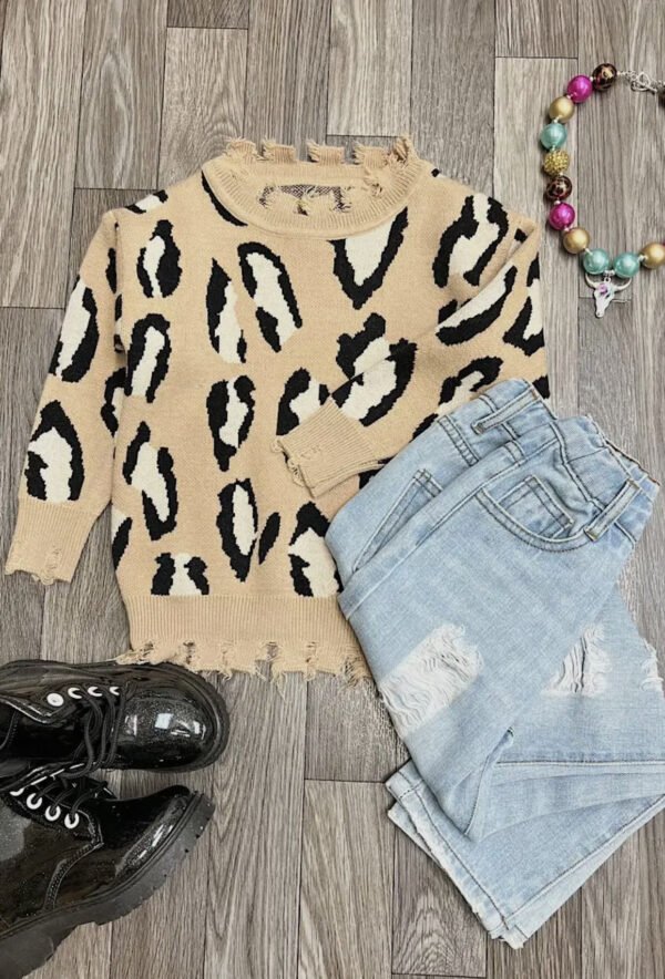 Animal Printed Knit Sweater - Image 2