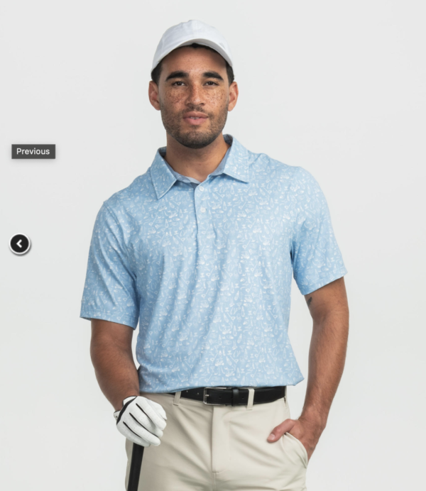Tapped In Printed Polo / Sunday Blue