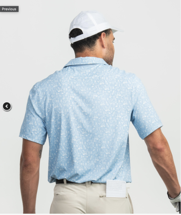 Tapped In Printed Polo / Sunday Blue - Image 2
