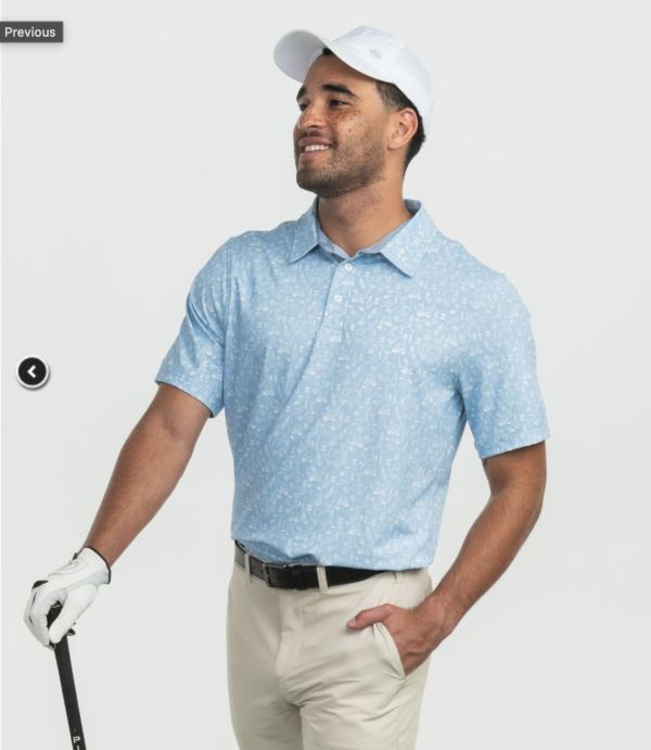 Tapped In Printed Polo / Sunday Blue - Image 3
