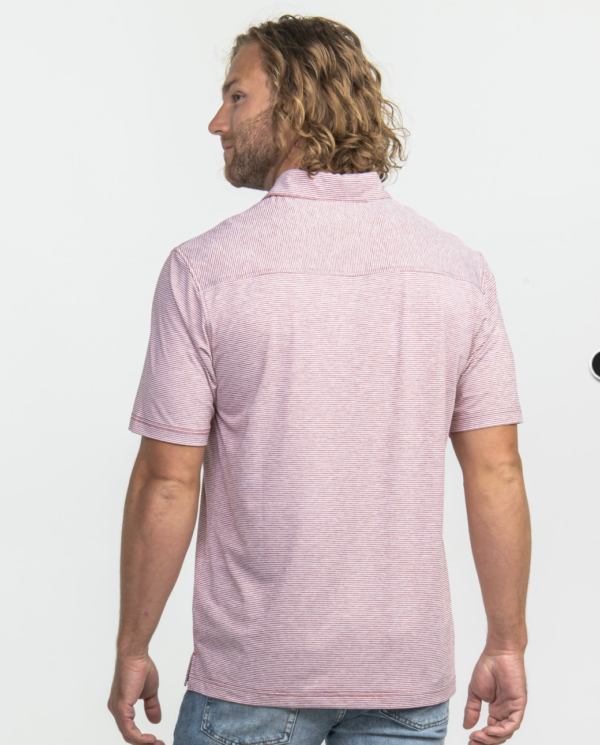 Heather Madison Stripe Polo / Red Zone - Image 2