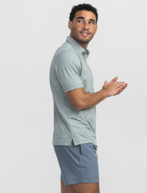 Heather Madison Stripe Polo / Evergreen