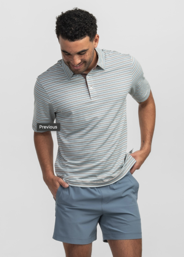 Sawgrass Stripe Polo / Overcast