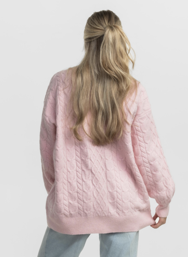 Comfy Cozy Cable Sweater / Pink Mist - Image 3
