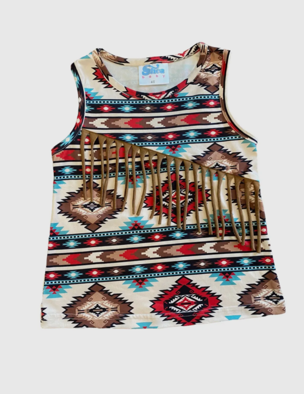 Aztec Sueded Fringe Shirt