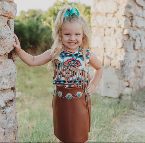 Aztec Sueded Fringe Shirt - Image 2