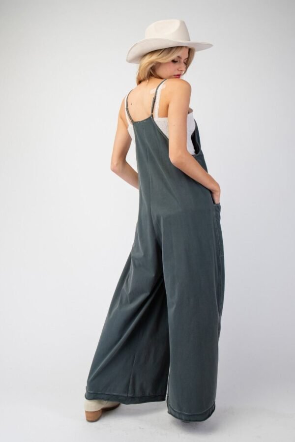 Wide Leg Mineral Washed Jumpsuit