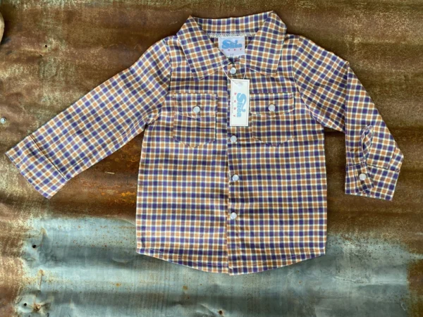 Plaid Long Sleeve Pearl Snap
