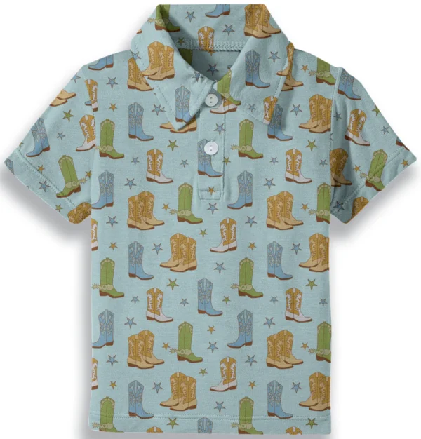 Cowboy Boots & Stars Polo