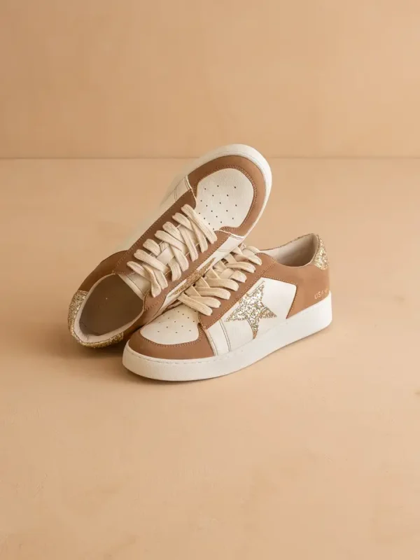 The Liberty - Camel Glitter Star Sneaker - Image 2