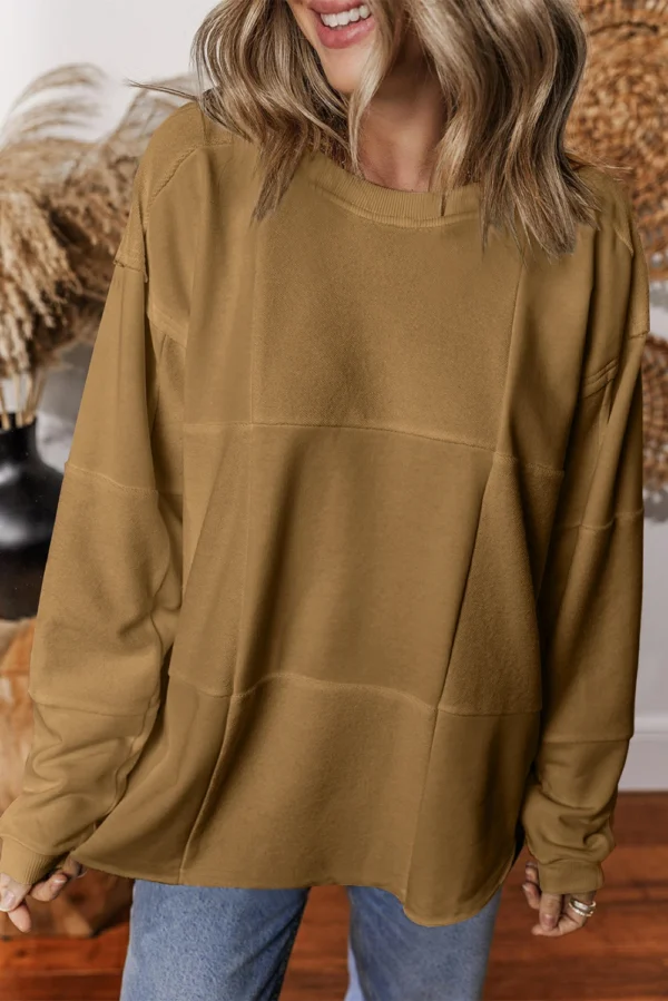 Beige Drop Shoulder Sweatshirt