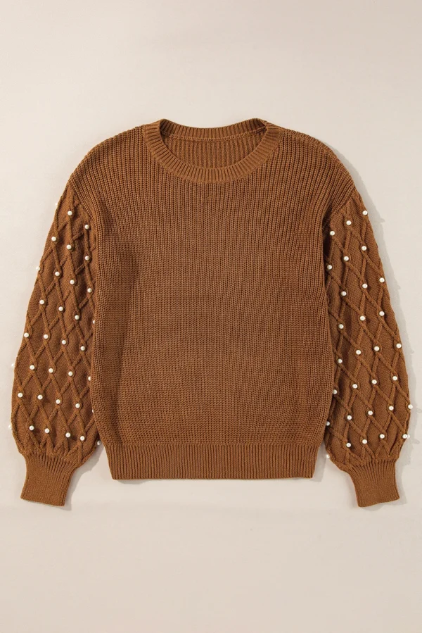 Beaded Drop Shoulder Sweater