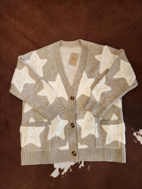 Star Pattern Button Cardigan