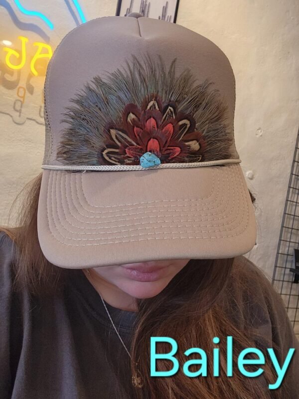 Western Feather Trucker Hat Retro