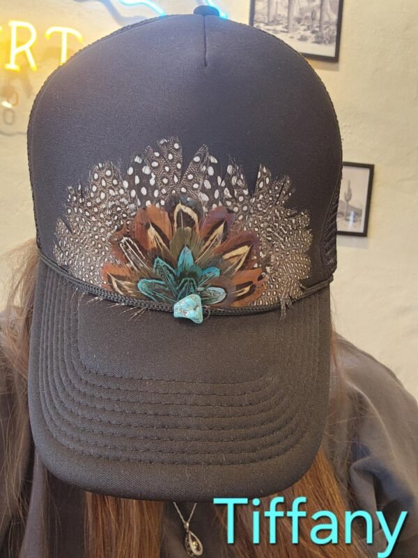 Western Feather Trucker Hat Retro - Image 3