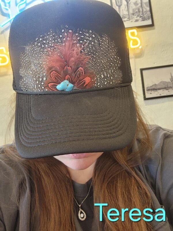 Western Feather Trucker Hat Retro - Image 5
